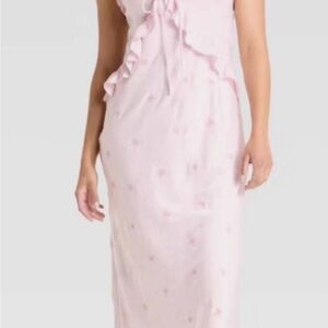 Wild Fable nwt pink satin butterfly maxi dress